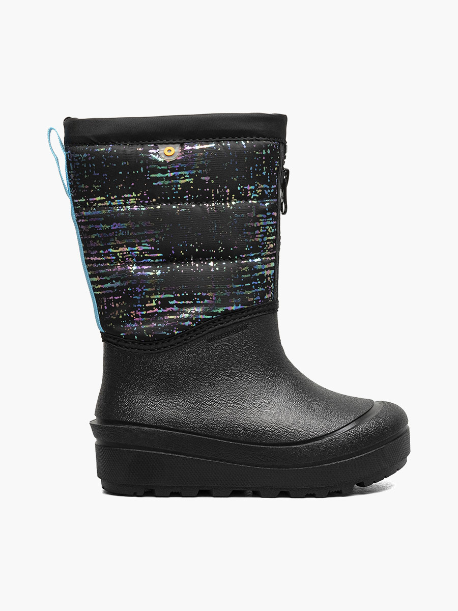 Snow Shell Zip Metallic Stripes Kids' Winter Boots