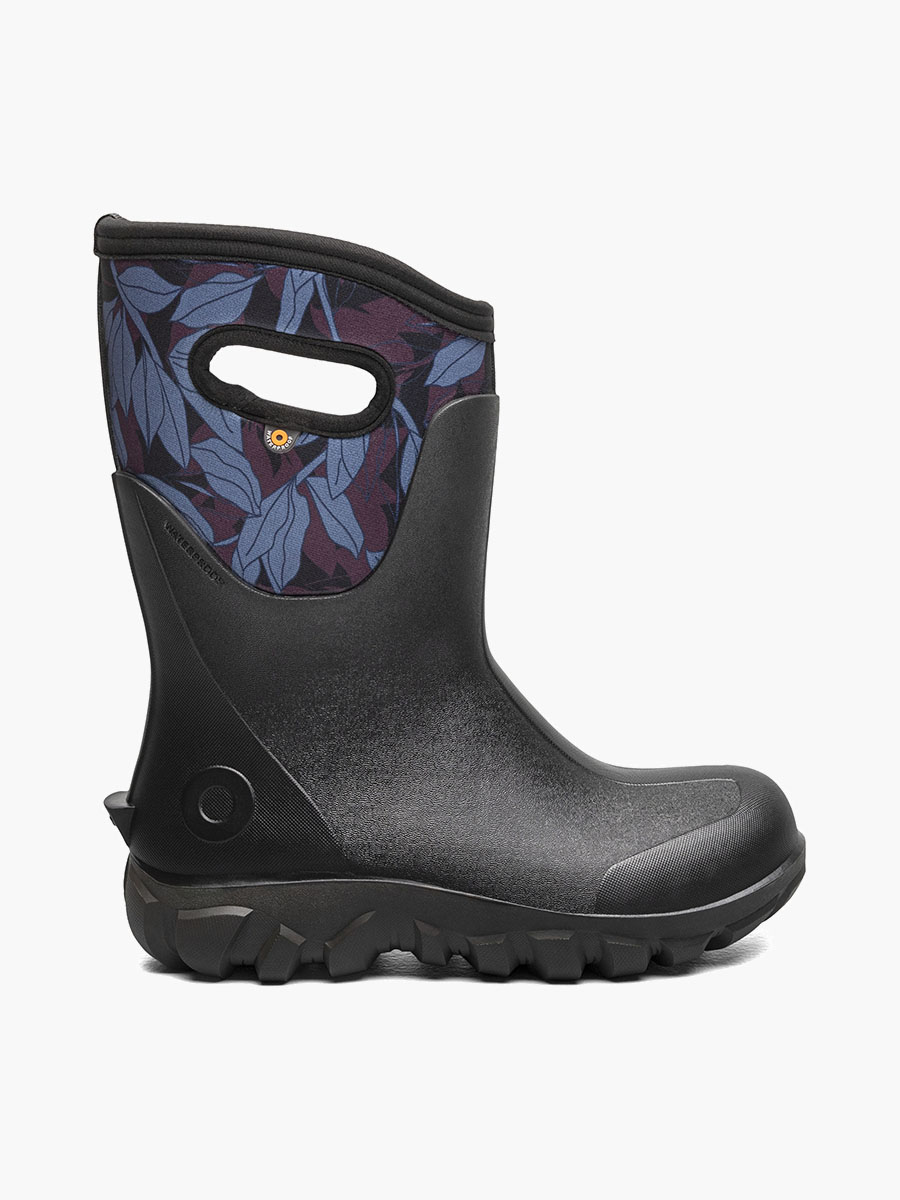 Classic Seamless Mid Outline Leaves Women's Farm Boots